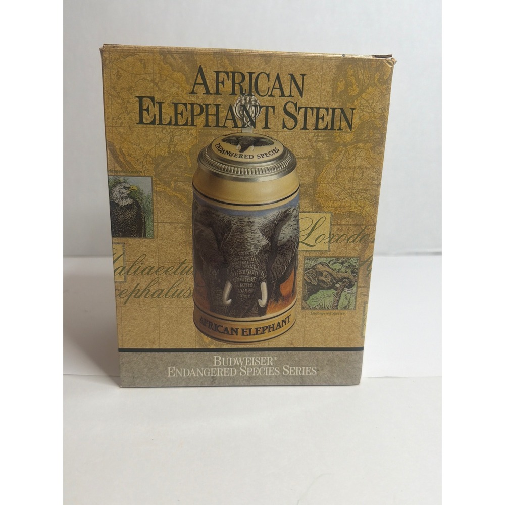 Budweiser 1991 African Elephant Stein Endangered Species Series Limited Edition